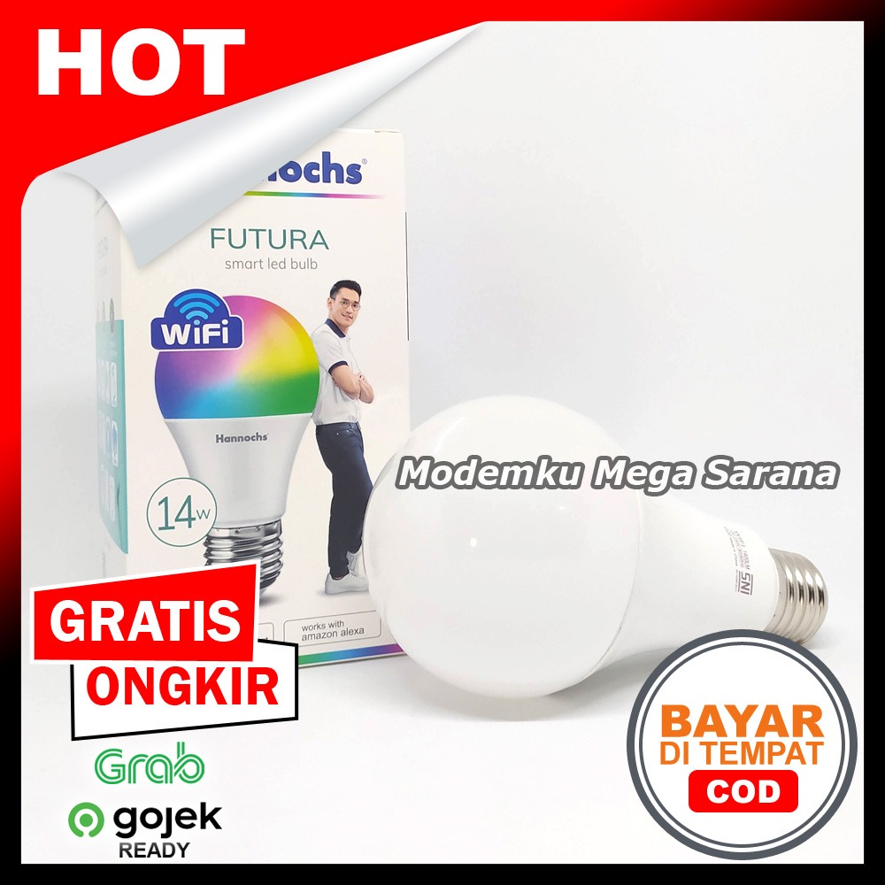 Hannochs Lampu Bohlam Smart LED WiFi Blub Futura 14 Watt RGB