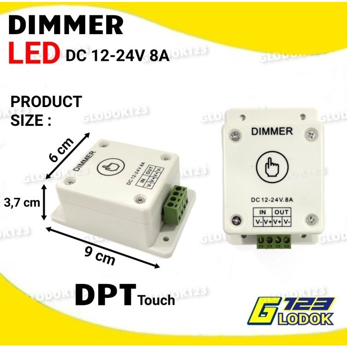 Dimmer Switch Lampu LED Strip Remote Sentuh DC 12V 24V 8A Peredup