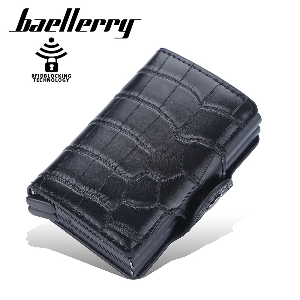 ORIGINAL BAELLERRY K9171 DOMPET KARTU LONTAR DUAL BOX MOTIF ULAR KULIT SINTETIS