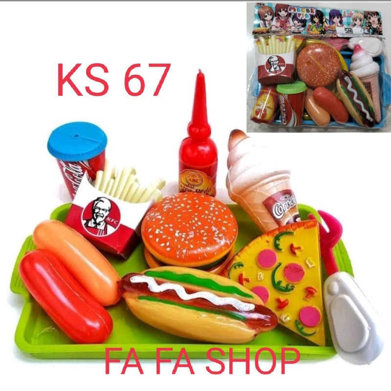 MAINAN MASAKAN BURGER KS67 / MAINAN MAKANAN JUNK FOOD / MAINAN MAKANAN FOOD COURT/ FASH FOOD