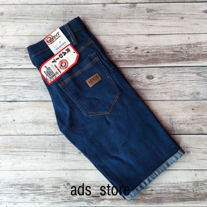 Celana Jeans Pendek Pria Slimfit Lipat Bawah Garmen No 27-32