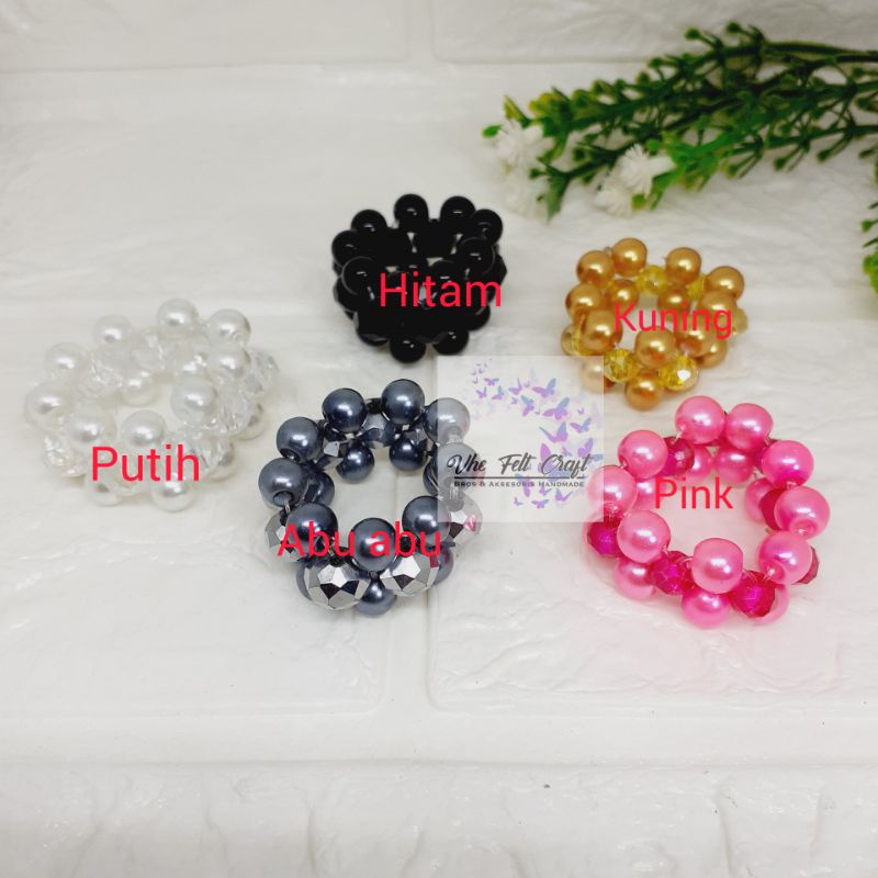 Ring jilbab mutiara bros hijab model kolong handmade aksesoris jilbab kekinian