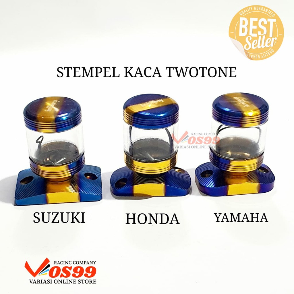 Tutup Minyak Rem Twotone Bakaran Stempel Kaca Transparan Bisa Untuk Motor Suzuki - Honda - Yamaha