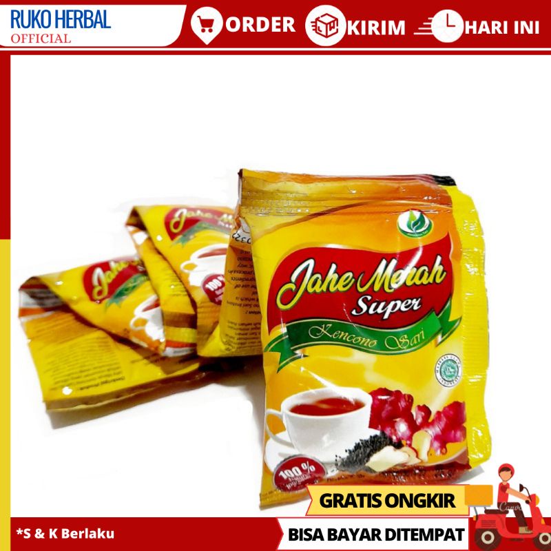 

Jahe merah kencono sari Plus Habbatussauda, ginseng dan madu ( Sachet)