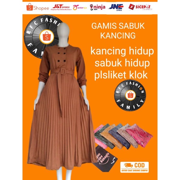 rfc fashion//Gamis sabuk kancing grosir