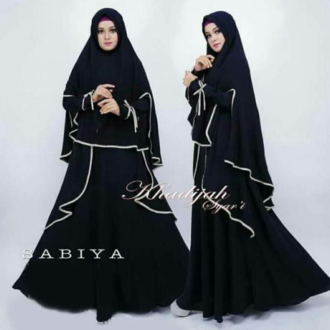GAMIS SABIYA SYARI | DRESS WANITA MUSLIMAH | FASHION MUSLIM - HITAM