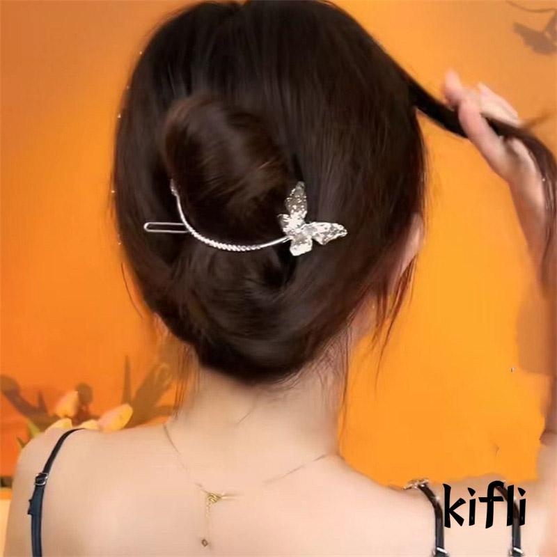 Jepit Rambut,Bentuk Kupu-Kupu,Bahan Metal,Gaya Retro,Untuk Wanita