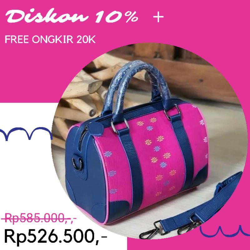 TAS HANDBAG DAN SELEMPANG  WANITA TENUN | TAS ETNIK WANITA KOMBINASI KULIT ASLI 06