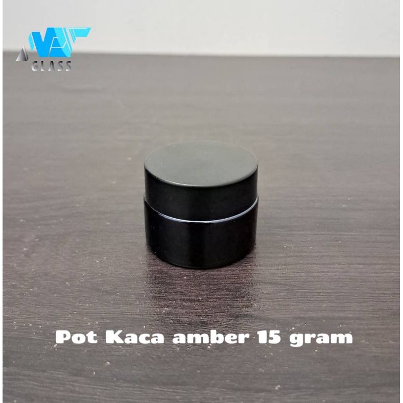 pot kaca amber 15 gr / pot cream kaca amber 15gr /botol kaca pot cream 15ml