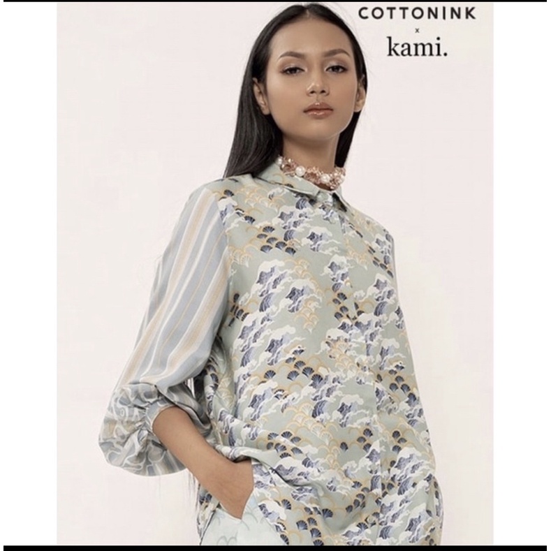 pl kamiideaxcottonink green mint kanagawa SM bukan buttonscarves