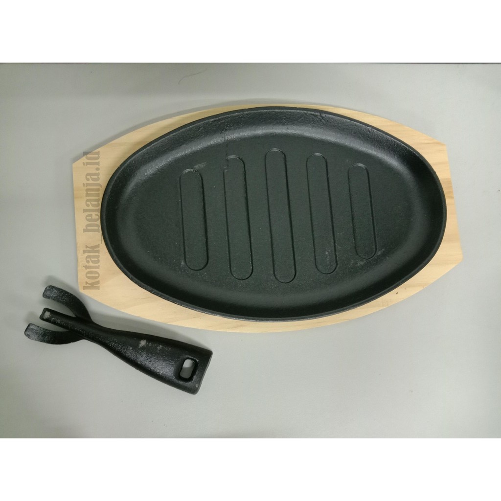 Hot Plate Piring Steak Cast Iron Hot Plate Oval