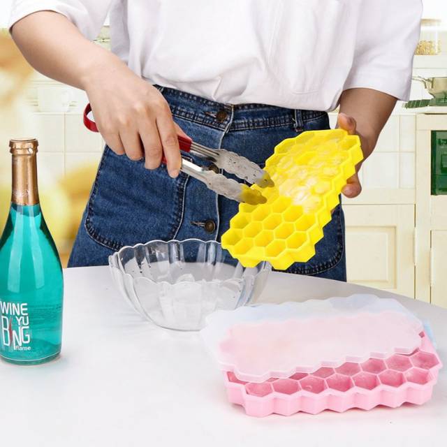 Silicone Cetakan Es Batu Honey Comb Cetakan Es Flexible Ice Cube Tray Hexagon