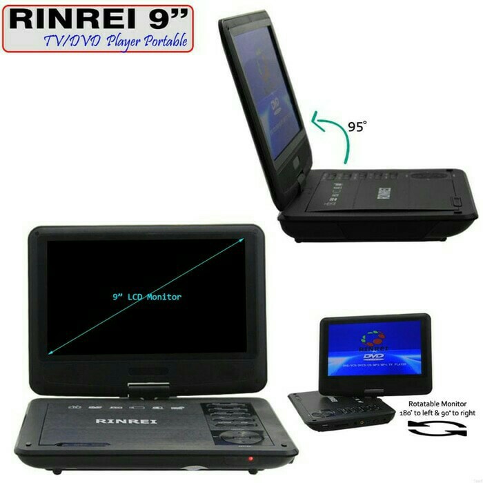 Jual Portable Rinrei 9  TFT WIDE SCREEN TV DVD GAME USB Diskon