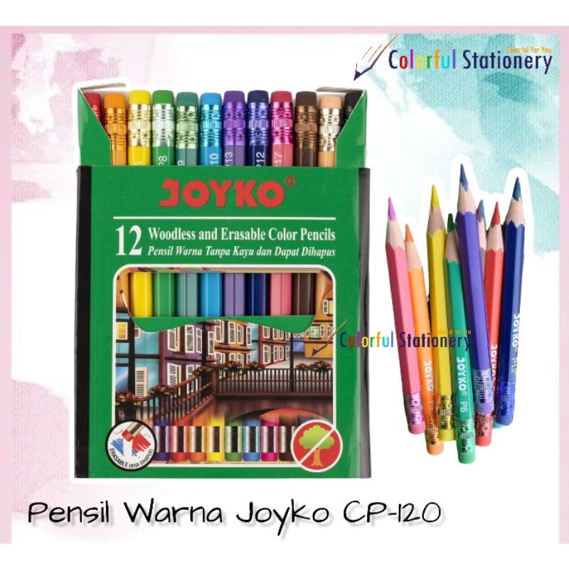 

Pensil Warna Joyko Mini 12 Warna + Penghapus CP 120