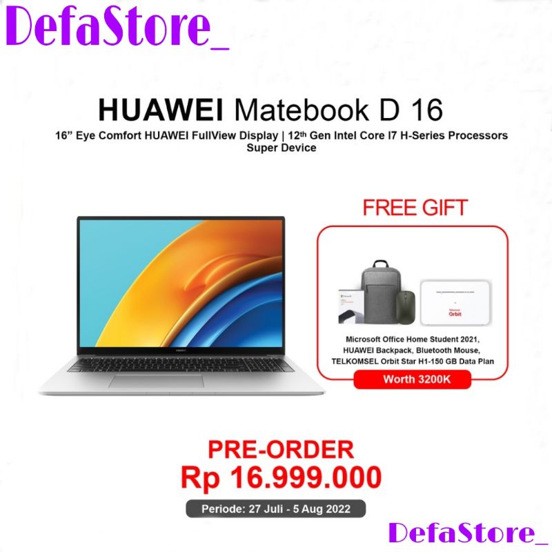 Huawei Matebook D16 || Garansi Resmi