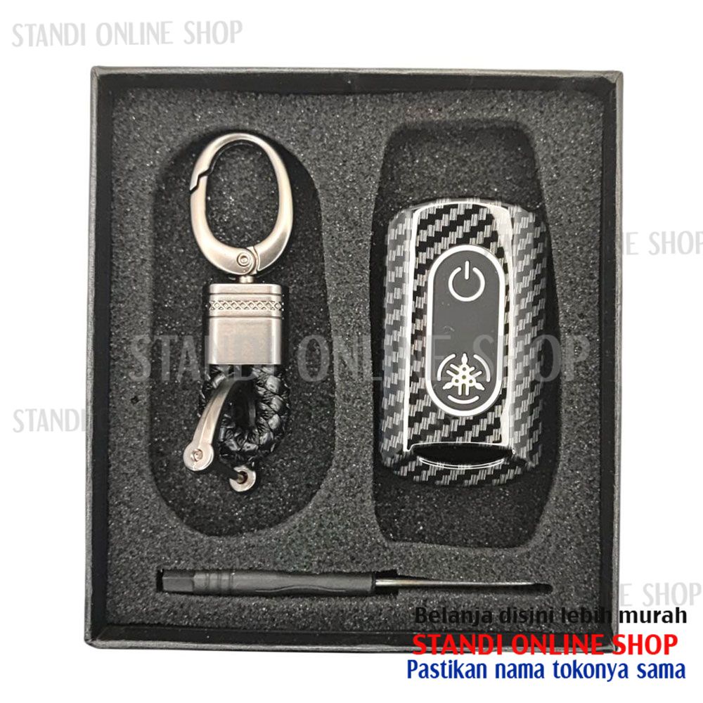 Cover Remote Sarung Kunci Smartkey Carbon Case Yamaha NMAX Aerox XMax