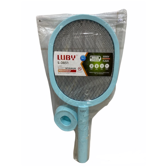 Luby Raket Nyamuk Electric 2 in 1 Mosquito Killer L-3851 Rechargeable Cable Bundle