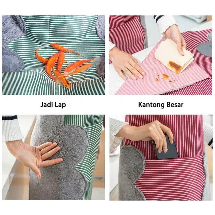 SHOPELLO - Celemek Dapur Masak Apron Anti Minyak Waterproof Bisa Lap Tangan