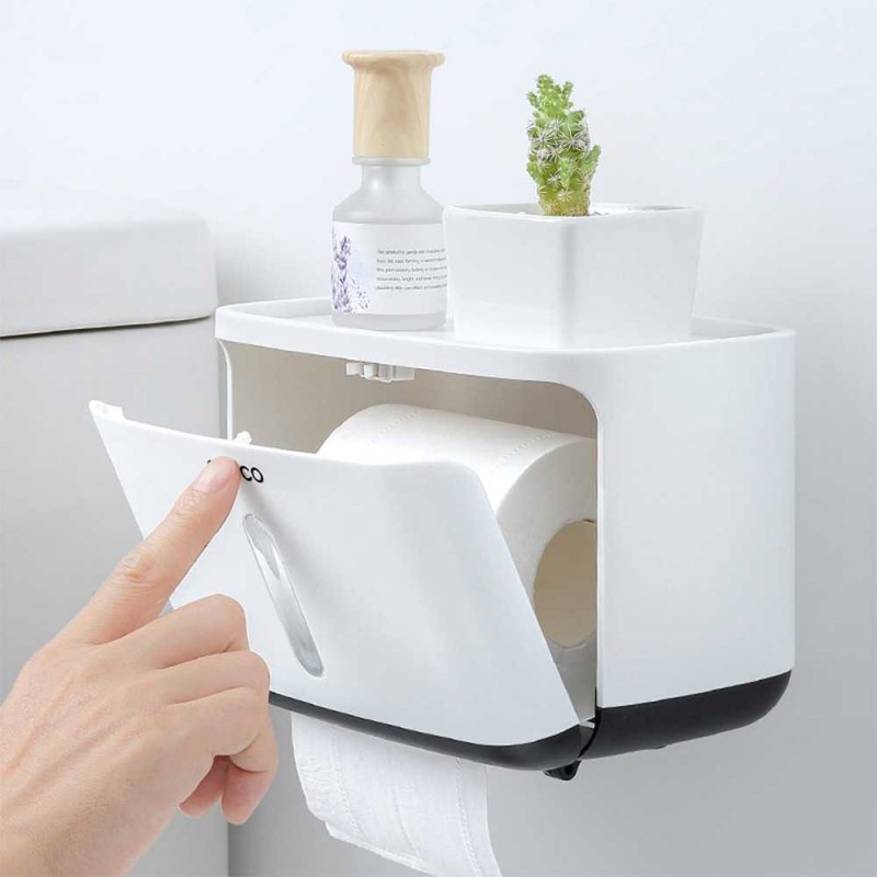 Dispenser Kotak Box Flat Roll Tisu Tissue Storage Toilet WC Paper