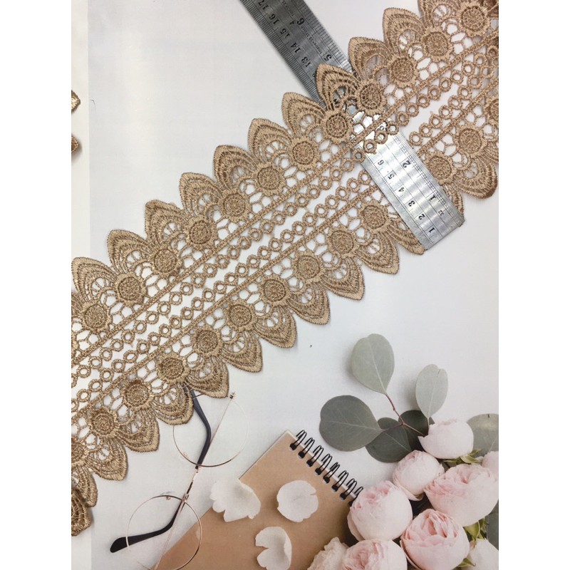 Renda gyper / giper 6cm renda rajut bordir DM2472 / lebar 6cm / renda import berkualitas