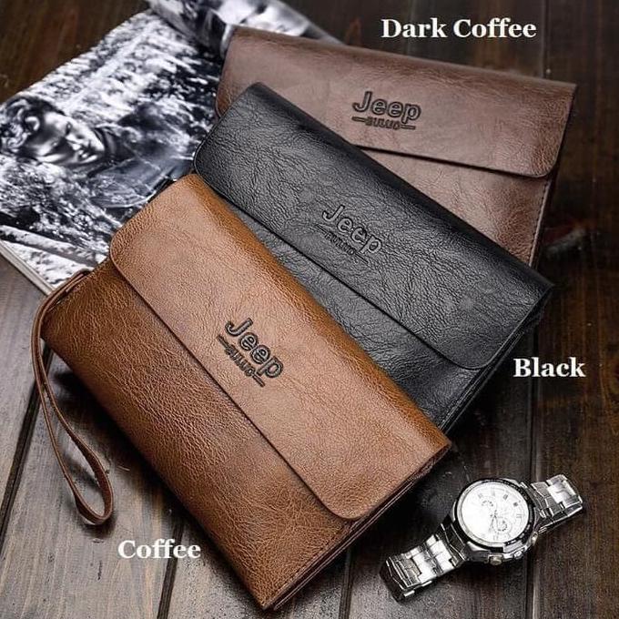 Dompet Panjang Jeep Pria - Clutch Bag Handbag Tas Tangan Kulit Termurah