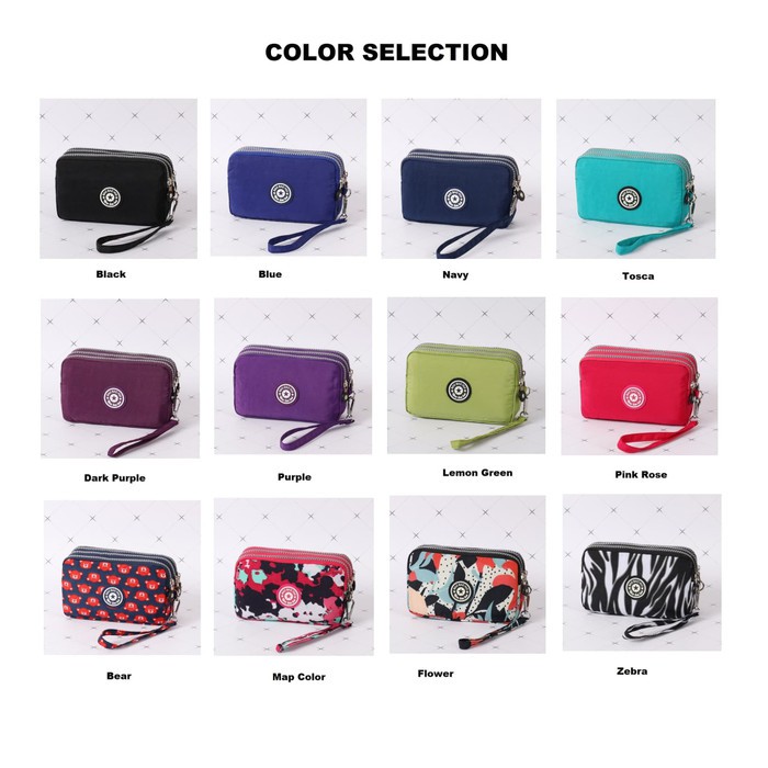 DOMPET WANITA MINI POUCH TEMPAT HP FASHION WANITA CEWEK SIMPLE NYLON WATERPROOF IMPORT MURAH GF634