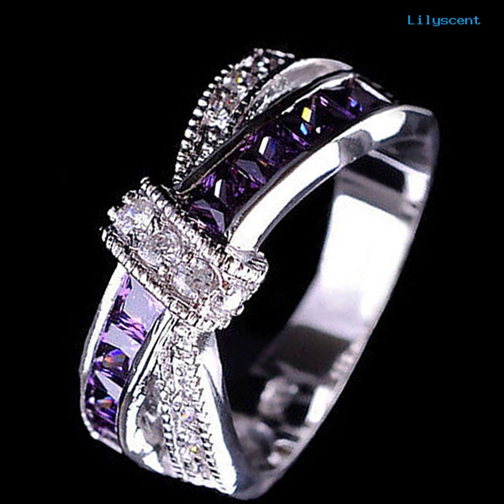 Ls Cincin Desain Salib Bahan Alloy Hias Berlian Imitasi Untuk Pesta