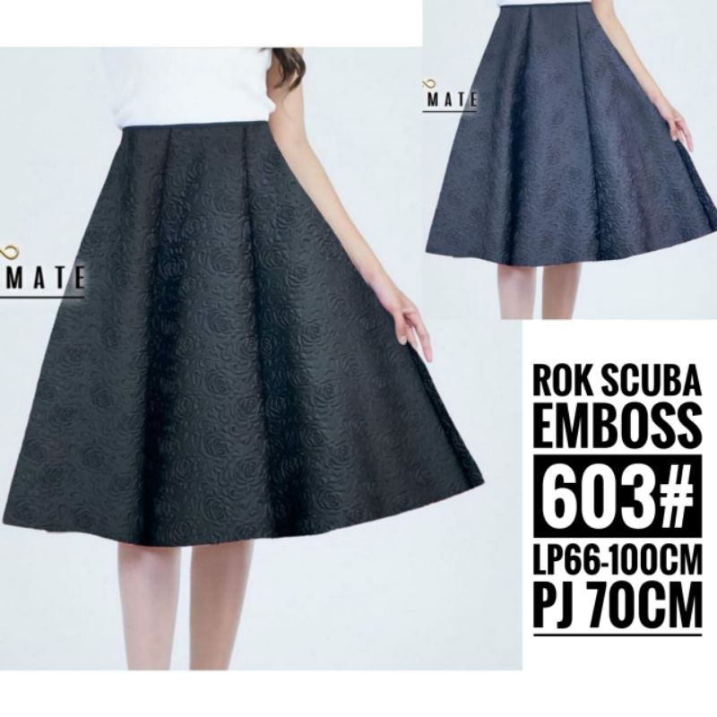 ROK SCUBA EMBOSS / ROK WANITA / ROK PESTA / ROK PENDEK / ROK SCUBA / ROK SCUBA IMPORT / ROK BANGKO /