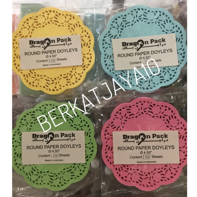 Paper Doilies 4.5&quot; Warna (Isi 10 pcs) Alas Renda Kertas Doyleys