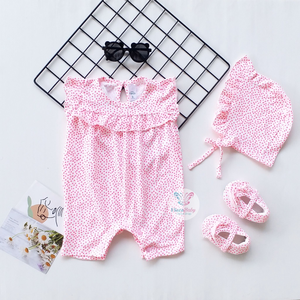 Plazababyku MX ROMPER PIPER setelan bayi motif bunga yang lucu free bonnet+sepatu PART3