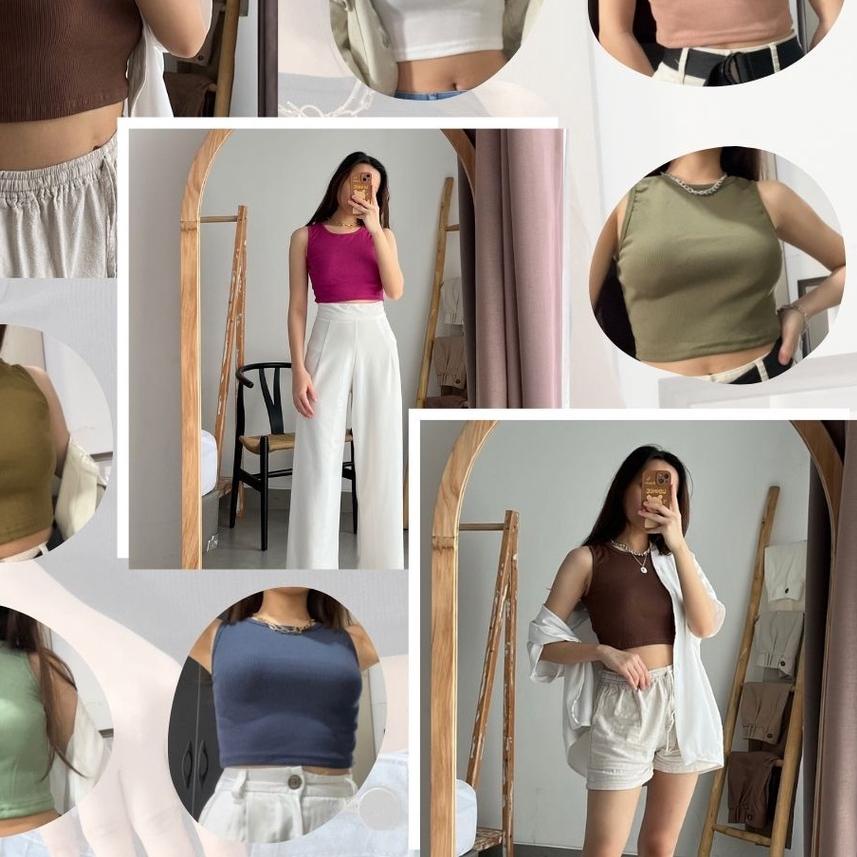 ➹ Basic Tank Top / Crop Top Tank Top / Rib Tanktop / Kamisol Tanktop / Atasan Crop / Crop Top Rajut 