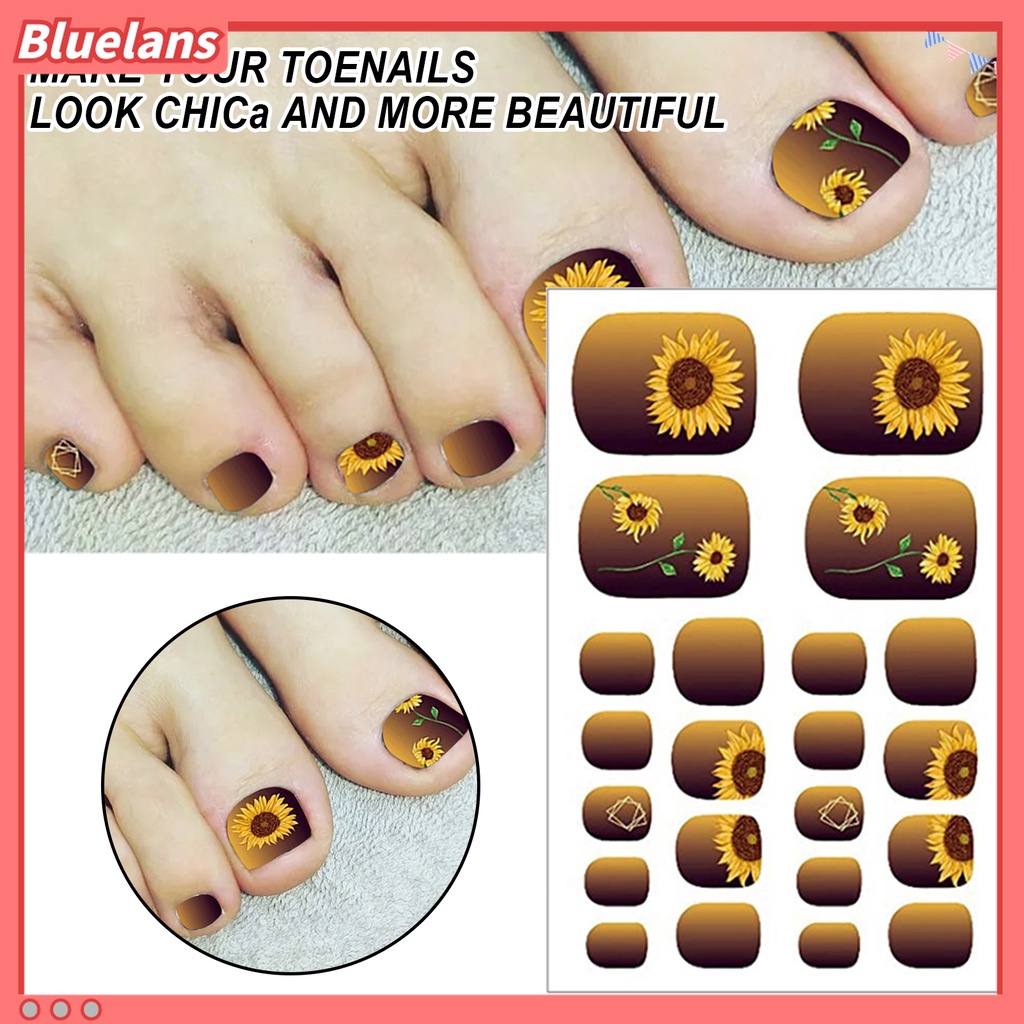 (In Stock) Kacamata Hitam Lensa Warna Warni ♡1 Lembar Stiker Decal Kuku Kaki Wanita Aneka Motif Untuk Pedicure