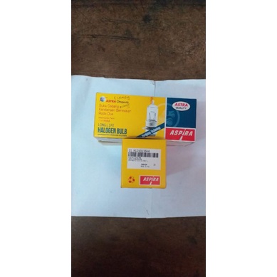DOP LAMPU HALOGEN DEPAN SEPEDA MOTOR 12V 35W KAKI 1 MERK ASPIRA JAMINAN ASLI MERK ASPIRA DARI PT AST