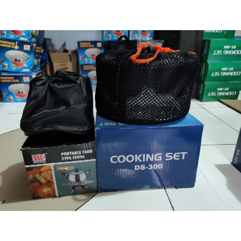 Paket Wajan Kompor &amp; Cooking Set DS300 &amp; kompor portabel kotak stove