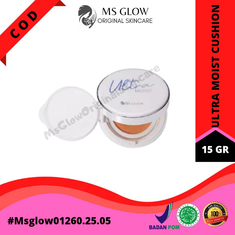 Ms Glow Ultra Moist Cushion Light dan Medium Bedak Padat Foundation Spf Ms Glow Original