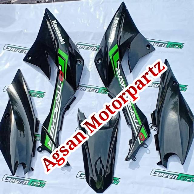 Cover body set klx 150 dtracker new hitam original kawasaki