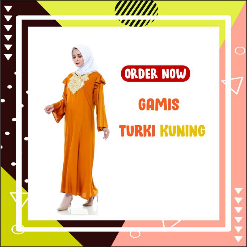 Dress Muslim | Gamis Turki Kuning