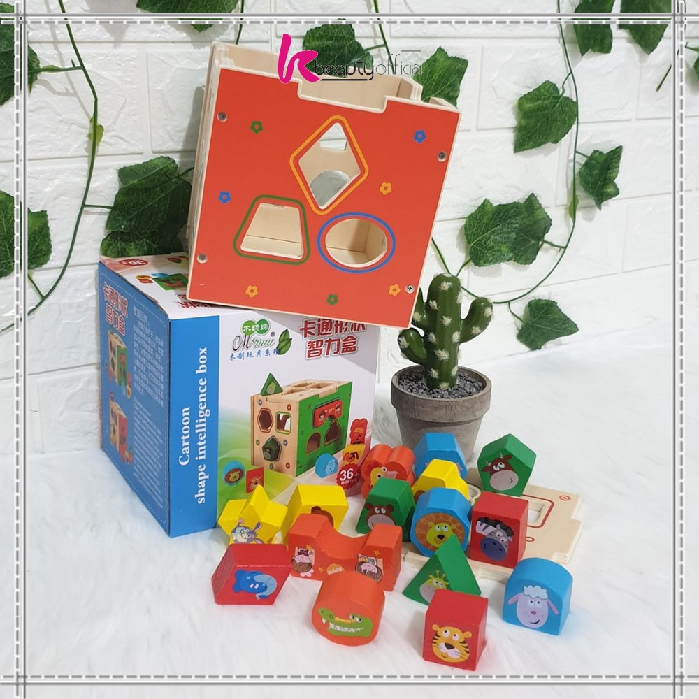 KB-M65 Mainan Edukasi Anak Puzzle Kayu Intelligence / Wisdom Box Busy Box Multifungsi Wooden Toys-6