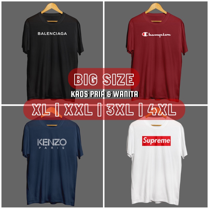 Kaos Branded Big Size Baju Branded Size Ukuran Besar Murah Tshirt Distro Size Jumbo Pria Wanita Terb