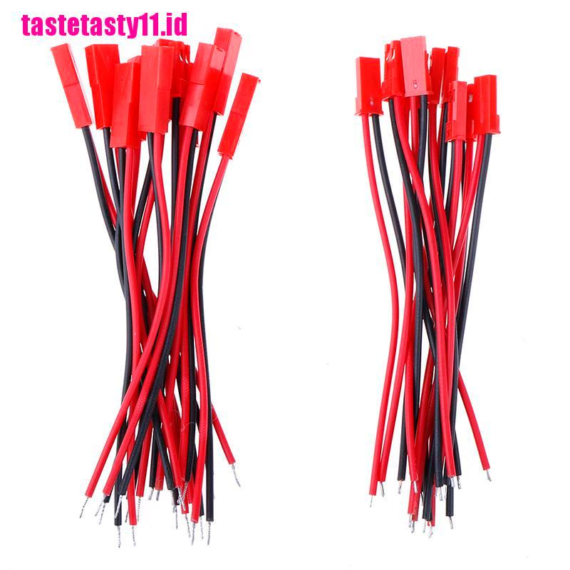 20 Pcs Konektor 2 Pin male female jst plug Kabel 22 awg wire Untuk rc