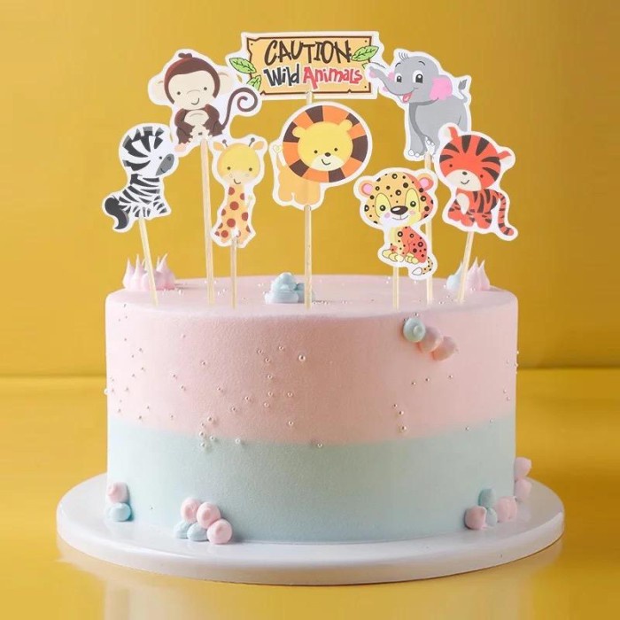 TOPPER KUE BINATANT IMUT FUNNY ANIMALS PARTY ANIMALS CAKE TOPPER