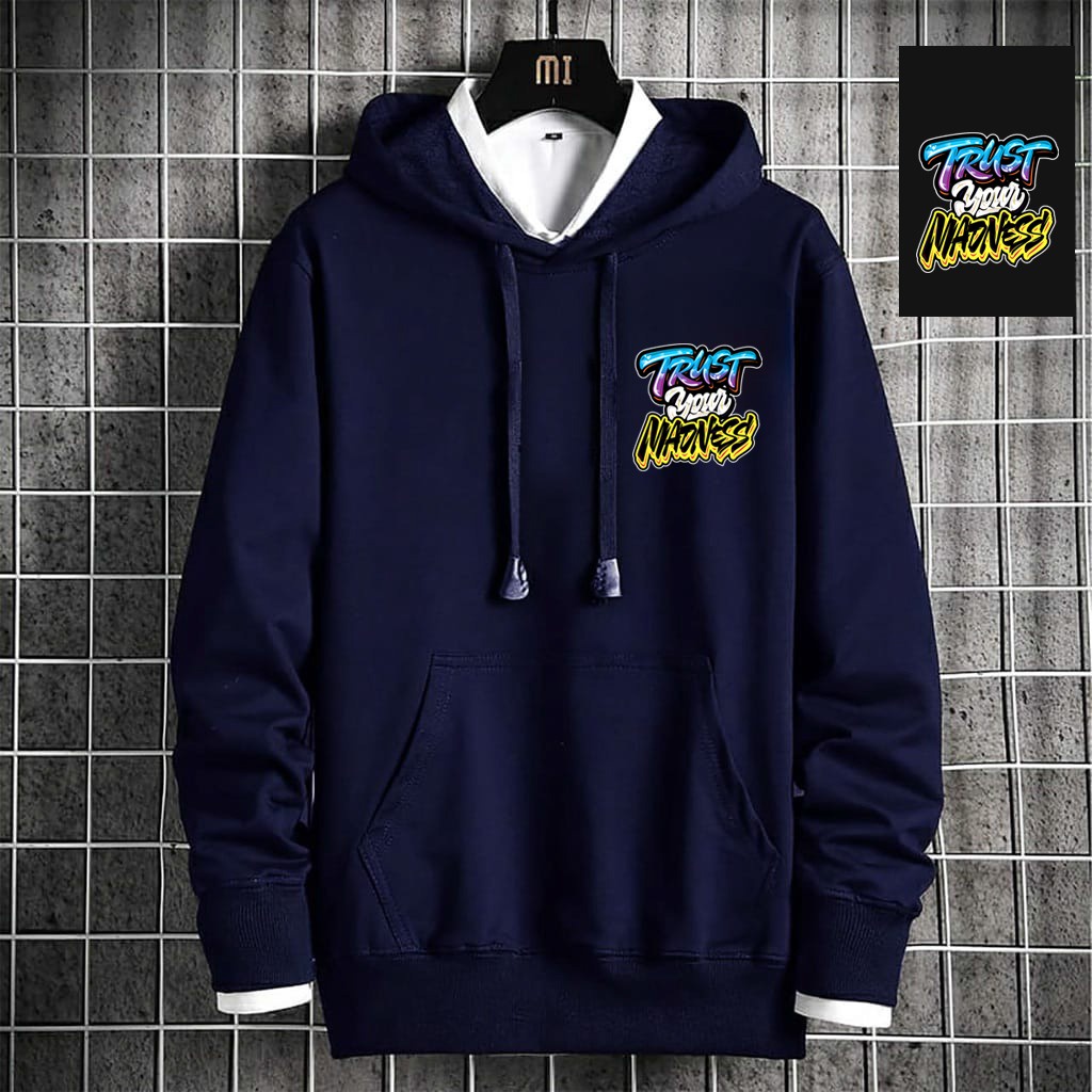 INDOSAN-SWEATER HOODIE TRUST-HOODIE DISTRO BAHAN FLEECE MOTIF GAMBAR DTF PRINTING-REAL PICT-BISA COD