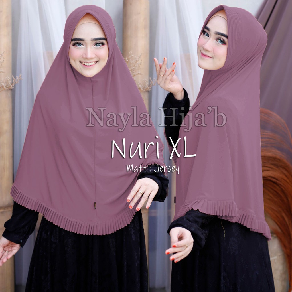 PROMO JILBAB INSTAN JERSEY TERBARU HIJAB BERGO NURI XL NAYLA HIJAB