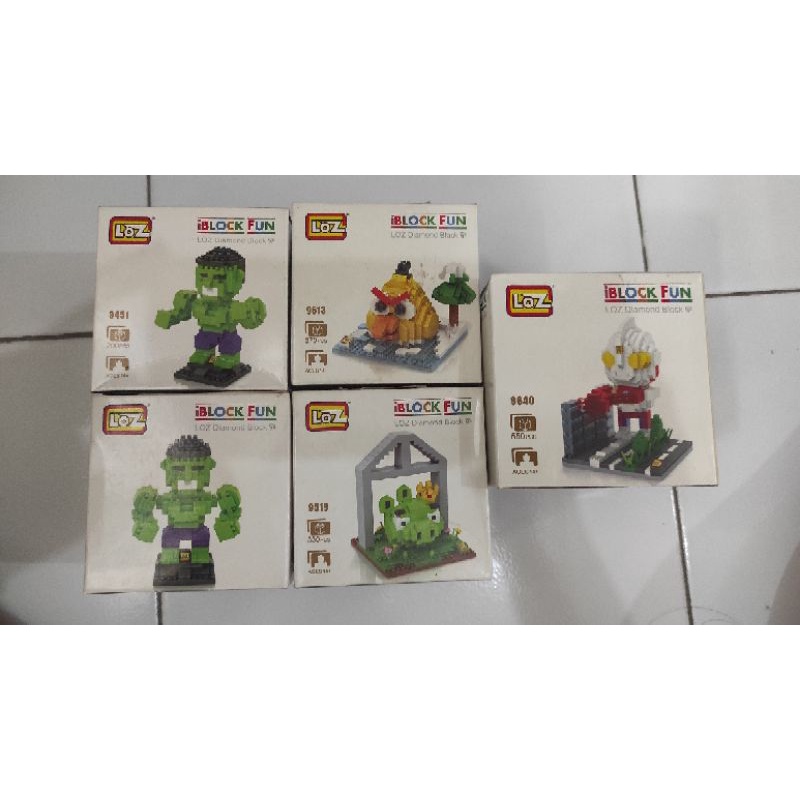 loz lego.mini angrybirds,hulk,ultraman