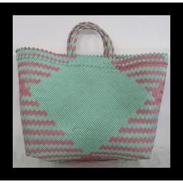 Termurah Keranjang Belanja Anyaman Plastik Warna/Tas  Pasar/Kantong Belanja Terpercaya