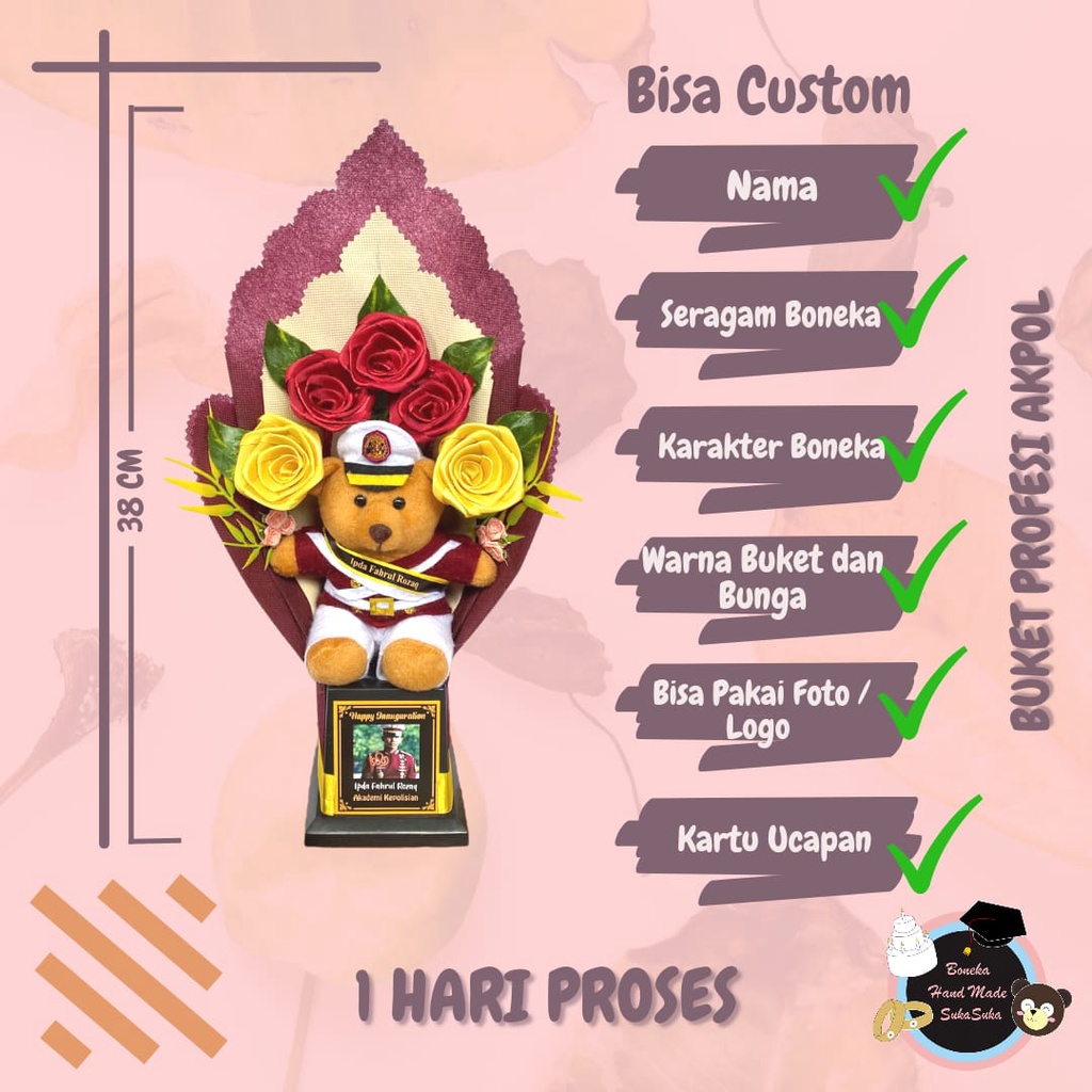 BUKET BONEKA AKPOL - BONEKA AKMIL - BRIMOB - TNI AD - TNI AU - TNI AL - PELAYARAN - POLSUSPAS - KADO