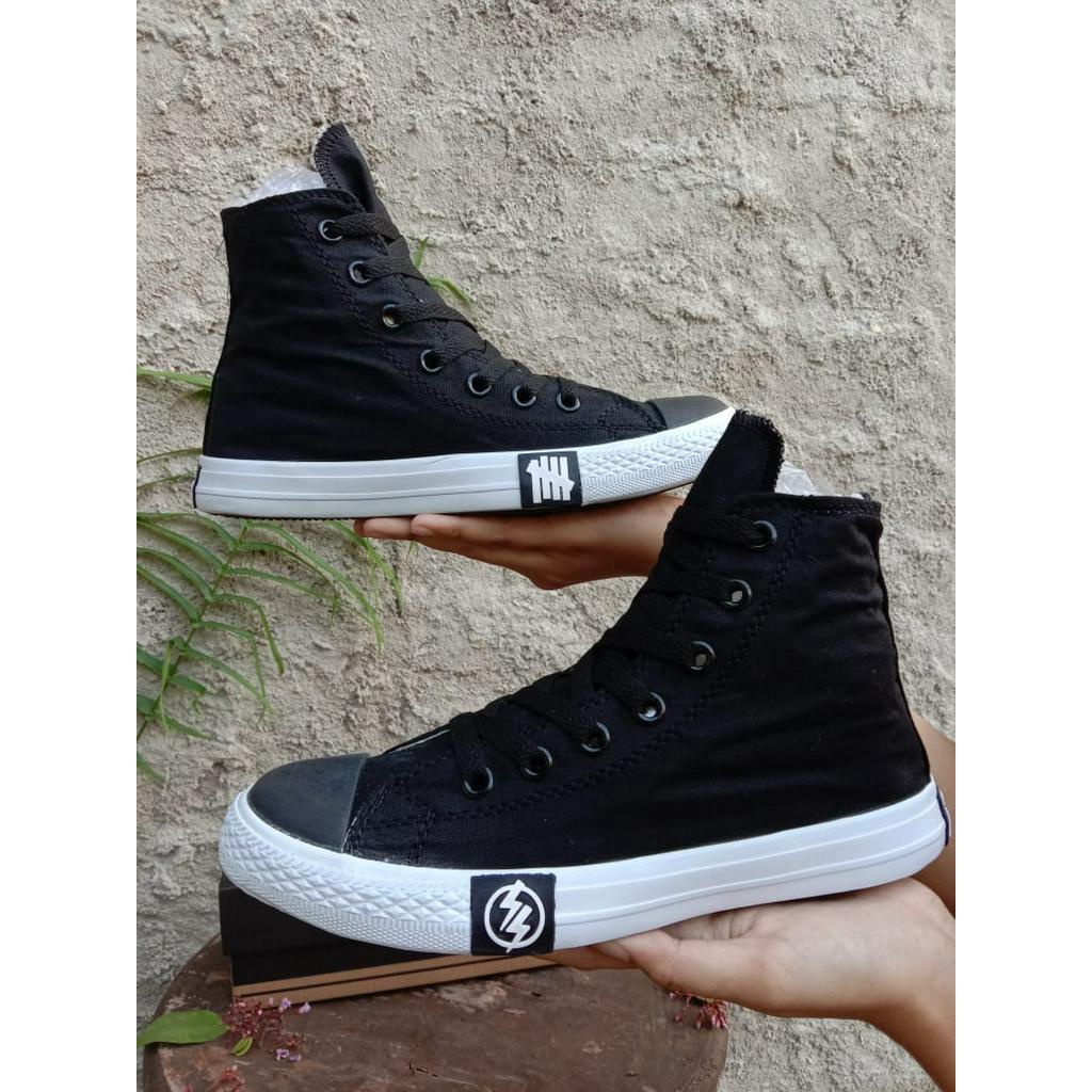 Sepatu Sekolah Converse All Star Petir 70s High Petir Black White