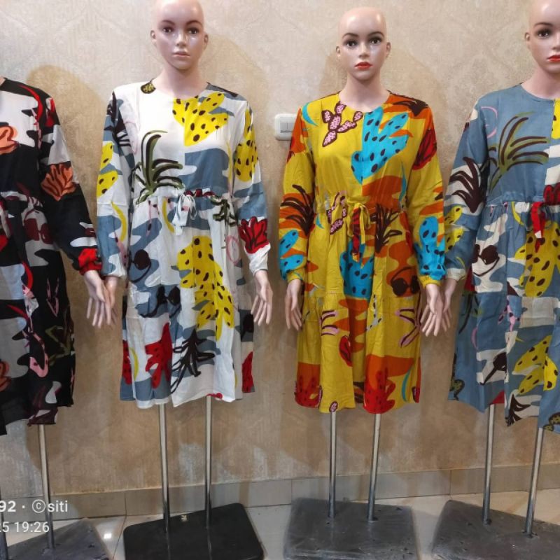 Tunik Katun Rayon Motif Corak