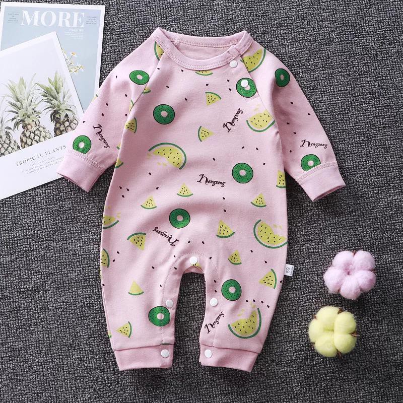 Jumsuit bayi perempuan newborn jumper bayi laki laki 0 3 6 9 12 bulan baju bayi lengan panjang lucu ada kancing bahu