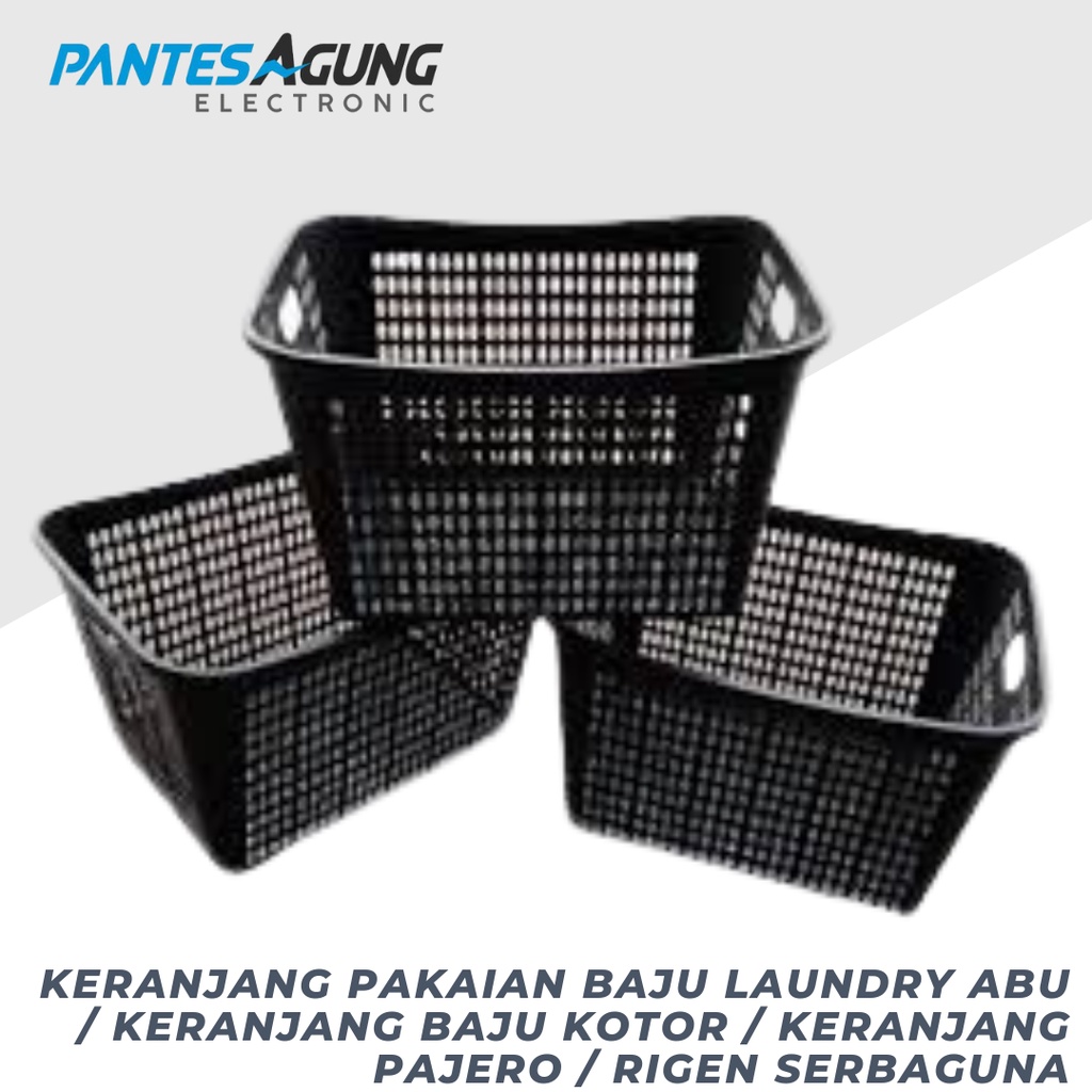 KERANJANG PAKAIAN BAJU LAUNDRY ABU / KERANJANG BAJU KOTOR / KERANJANG PAJERO / RIGEN SERBAGUNA